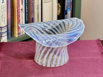 Vintage Opalescent Swirl Glass Top Hat