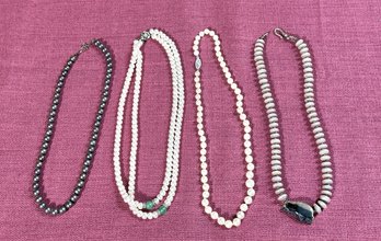 Freshwater And Cultured Pearl Necklaces, 4pcs.