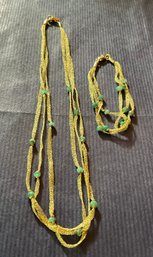 18 K Gold Pietro Balestra Necklace And Bracelet