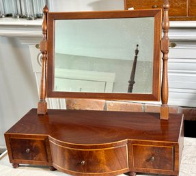 Antique Mahogany Bow Front Shaving Stand