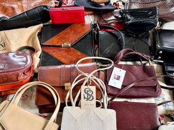 Leather Hand Bags, Clutches, And More, 24pcs.