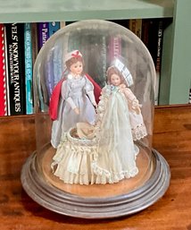 Vintage Dolls Under Glass Dome