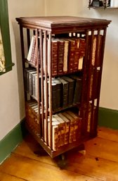 Vintage Oak Revolving Bookcase And Books