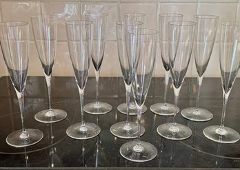 Baccarat Champagne Flutes, 11pcs