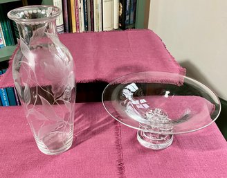 Steuben Vase And Compote