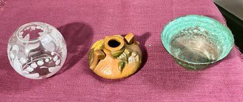 Vintage Carl Sorensen, Roseville And Vase