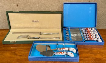 Christofle Carving Set & Prill Cheese Set  (CTF10)
