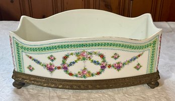 Sevres Jardiniere With Brass Base