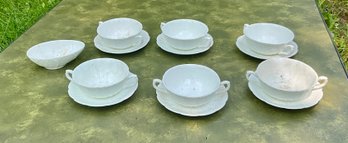 Coalport Cabbage Leaf China Soup Bowls