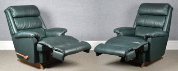 Green Leather LaZboy Reclining Chairs (CTF30)