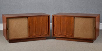 Pr. Custom MCM Style Teak Cabinets (CTF40)