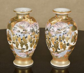 Pr. Antique Japanese Satsuma Vases (CTF20)