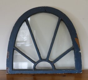 Antique Blue Painted Fanlight Window (CTF30)