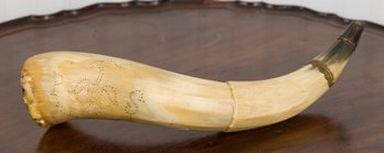 Antique Engraved Powder Horn (CTF20)