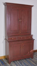 Antique Red Painted Floor Cupboard (CTF30)