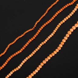 Two Vintage Coral Bead Necklaces (CTF10)