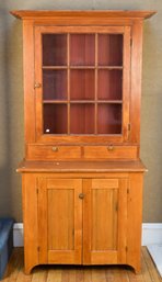 19th C. Country American Set Back Cupboard (CTF50)