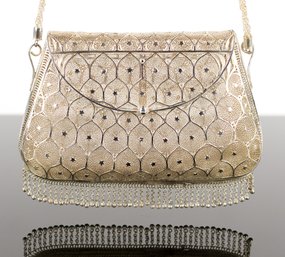 Vintage Portuguese Sterling Silver Filigree Handbag (CTF10)