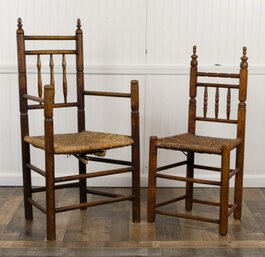 Two Antique Carver Chairs (CTF20)