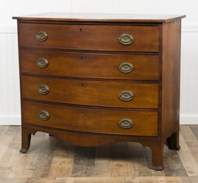 Good Antique Federal Inlaid Mahogany Bow Front Chest (CTF20)