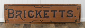 Bricketts , Antique Wooden Advertising Sign (CTF20)
