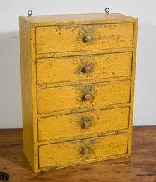 Antique Mustard Painted Multi Drawer Wall Cabinet (CTF20)