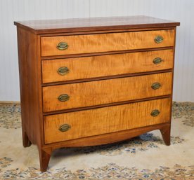 19th C. Federal Cherry And Tiger Maple Chest (CTF20)