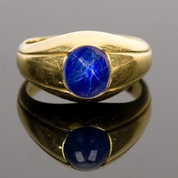 Antique 18k Gold Star Sapphire Ring (CTF10)