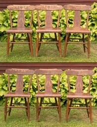Set Of Six 19th C. Fiddleback Side Chairs (CTF40)