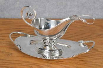 Randahl Hand Wrought Sterling Gravy Boat, Tray And Spoon, 3 Pcs (CTF20)