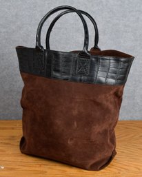 Bottega Veneta Brown Suede And Leather Large Tote Bag (CTF20)