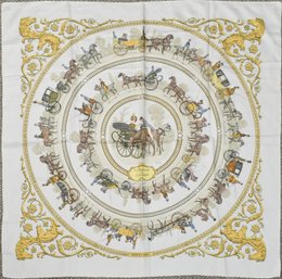 Vintage Hermes La Promenade De Longchamps Silk Scarf (CTF20)