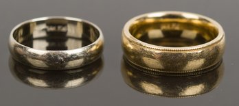 Two 14k Gold Half Round Wedding Bands (CTF10)