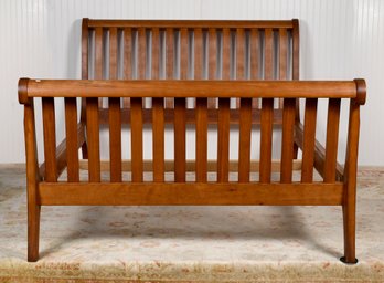 Charles Shackleton Carved Cherry Queen Sleigh Bed (CTF40)