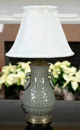Vintage Chinese Celadon Porcelain Table Lamp (CTF20)