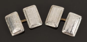 Vintage 14k Gold & Platinum Engraved Cufflinks (CTF10)