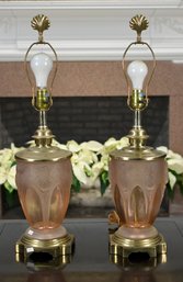 Pr. Lalique Style Table Lamps (CTF20)