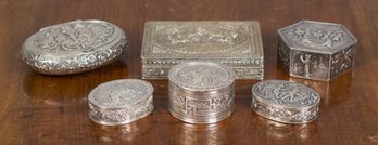 Antique Continental Silver Boxes, 6pcs.(CTF10)