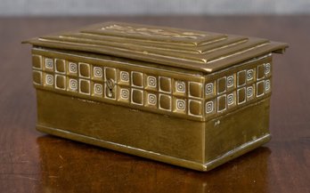 Vintage Arts & Crafts Brass Jewelry Box (CTF10)