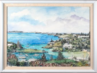 Charles Llyod Tucker Watercolor, Harbor Scene (CTF20)