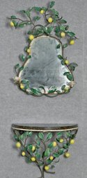 Vintage Painted Iron Console And Mirror (CTF30)