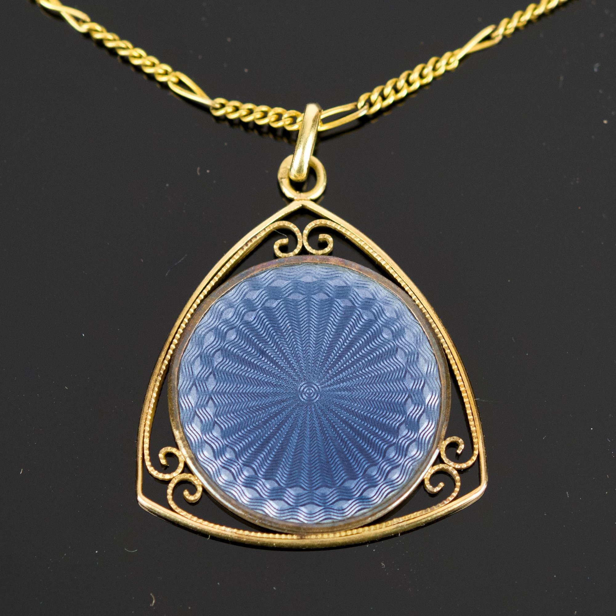 Antique 18k Gold Enamel Our Lady Of Lourdes Pendant Necklace (CTF10 ...