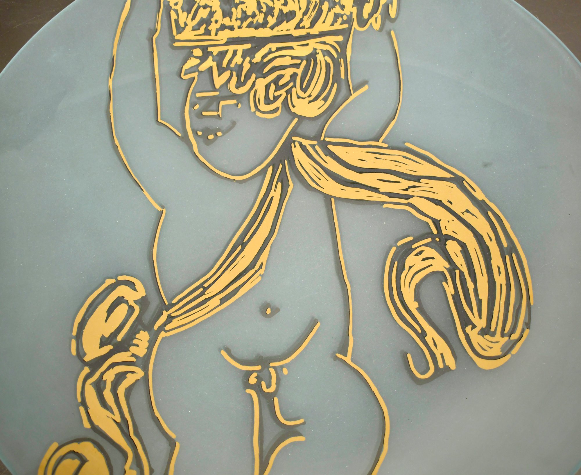 Rosenthal Studio-line Andy Warhol Glass Charger, Golden Angels