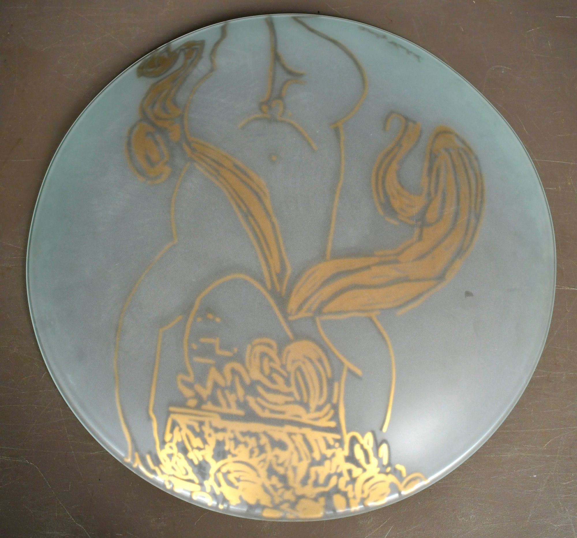 Rosenthal Studio-line Andy Warhol Glass Charger, Golden Angels