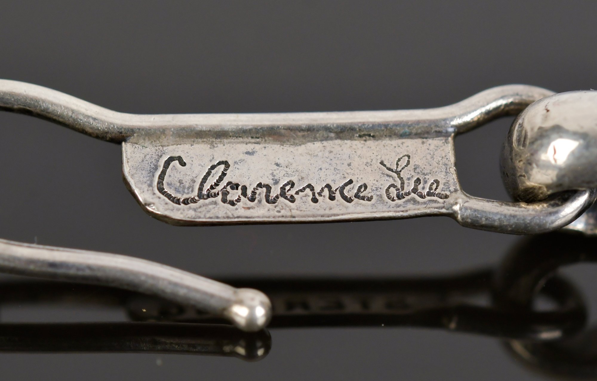 Signed Clarence Lee Navajo Native American Sterling Silver Chain
