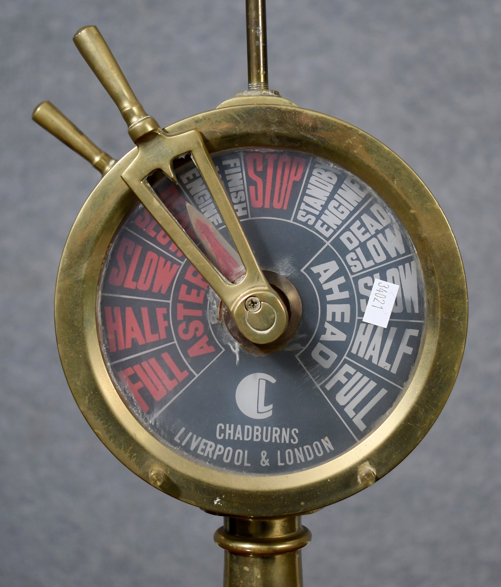CHADBURNS LIVERPOOL & LONDON エンジンテレグラフ置物 Lot - BRASS SHIPS ENGINE ROOM TELEGRAPH, CHADBURNS LIVERPOOL