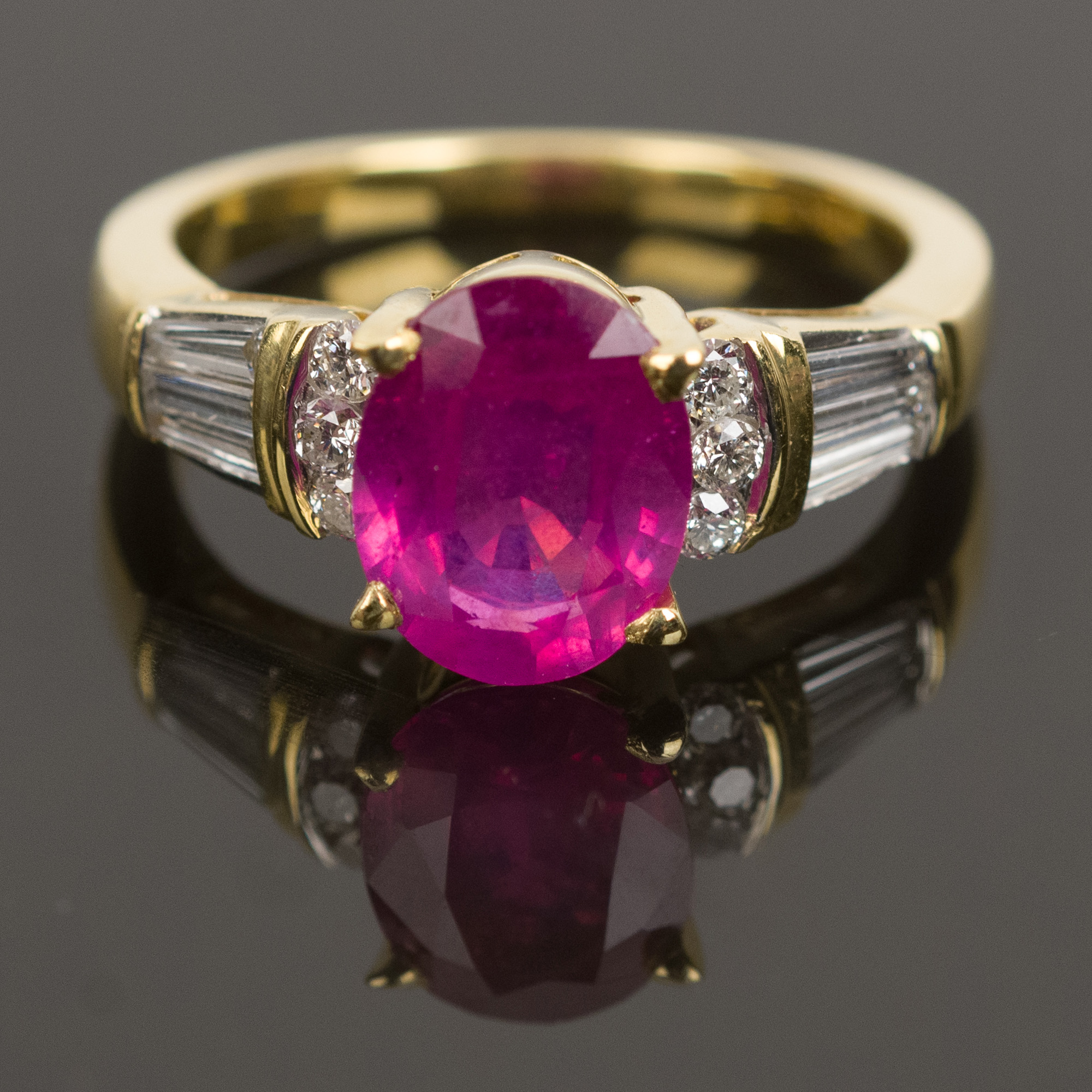 18k Gold Lead Glass Filled 