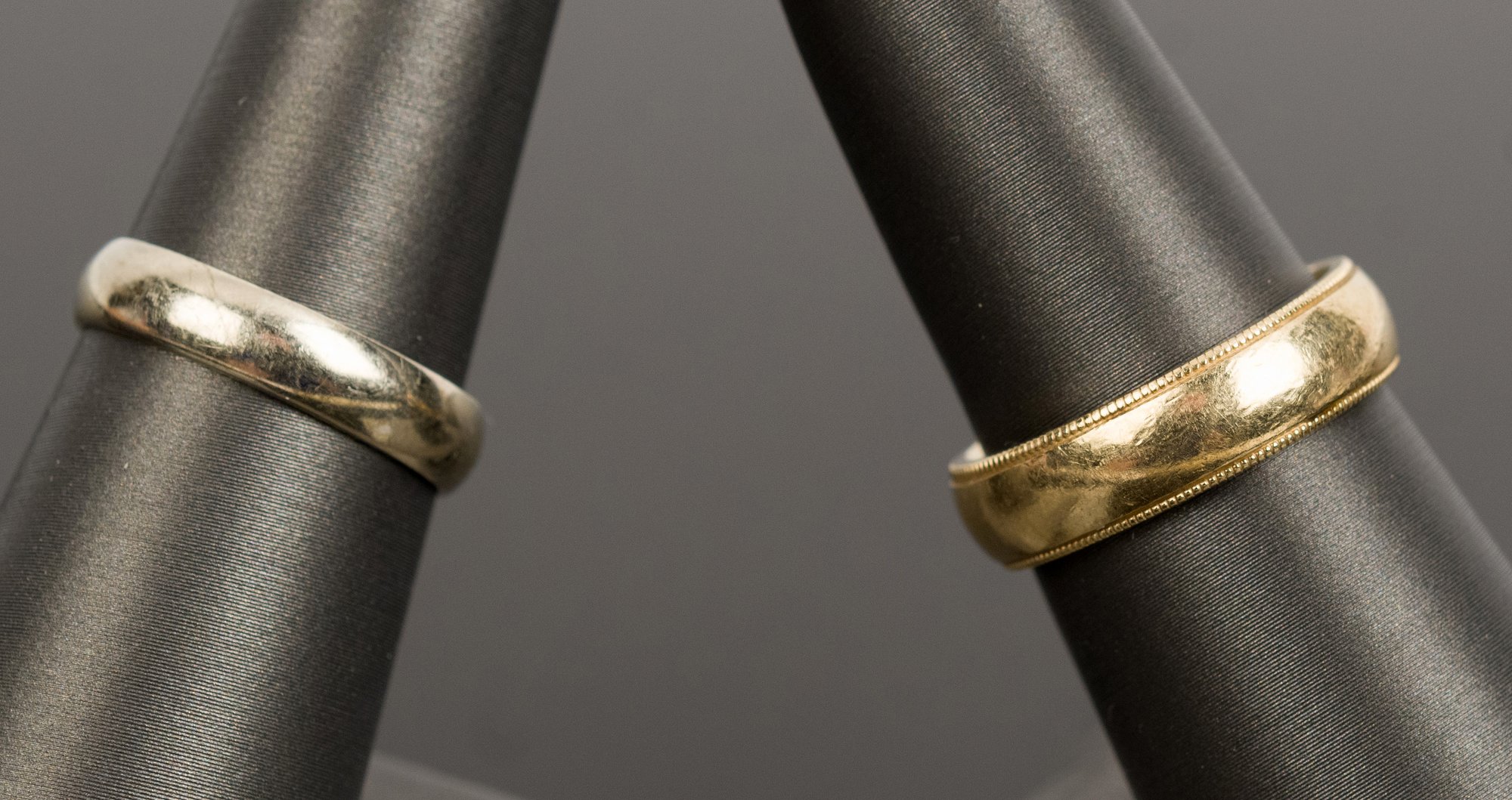 Two 14k Gold Half Round Wedding Bands (CTF10) #48547 | Auctionninja.com
