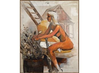 Mary Brown 1973, Signed Oil On Canvas,  (CTF10)