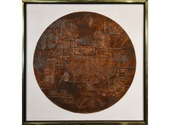 Painted And Carved Canvas Signed By Yu (CTF10)